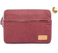 Kinmac Laptophülle aus Segeltuch, 360 Grad Schutz, wasserdicht, mit Tasche, 33 cm (13 Zoll) MacBook Air Pro 13 rot weinrot 33,8 cm (13,3 Zoll)