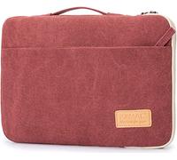 Kinmac Robuste 360°-Laptop-Schutzhülle mit Griff für MacBook Air 13 Zoll (33 cm), iPad Pro 13 Zoll (33 cm) und 13,3 Zoll (33,8 cm) große Laptops von HP, Dell, Lenovo, Asus, Acer, weinrotes Leinen