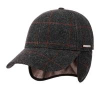 Stetson Kinty Wool Cap mit Ohrenklappen Herren - Wollcap gefüttert - Wintercap mit Baumwolle - Schirmmütze mit Ohrenwärmern - Ohrenschutz Herbst/Winter - Herrencap grau S (54-55 cm)