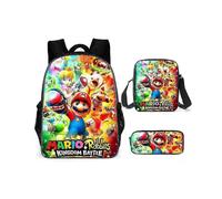 KINZON 3Pcs Cartoon Super Mario Student Schoolbag Backpacks Shoulder Bags Pencil Case 09
