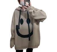 kiobrvhe Damen Oversized Thick Knit Hoodies Trendy Casual Pullover Sweatshirts, Ein Khaki, XL-XXL