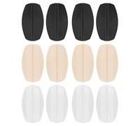 Kioiner 12 Stück BH Trägerpolster, BH-Trägerkissen aus Silikon, BH Trägerkissenhalter, Antirutsch BH Schulterpolster Halter, Lindert Schmerzen Schulterpolster - Weiß, Hautfarben, Schwarz