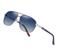 KIOYTLIK Trendige polarisierte Piloten-Sonnenbrille für Männer und Frauen, klassische Sonnenbrille, UV400-Schutz, Spiegellinse, modisch, Vintage, Blau, Einheitsgröße