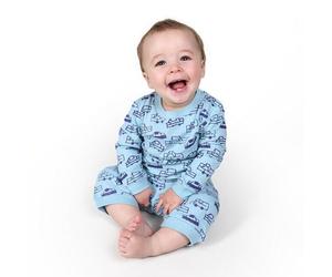 Kipepeo-Clothing Baby Schlafanzug Langarmshirt mit Hose aus Bio-Baumwolle „Cars“ hellblau- AUSLAUFMODEL! 0-3 Monate