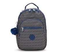 kipling Basic Print Seoul Backpack S Blue On Wire