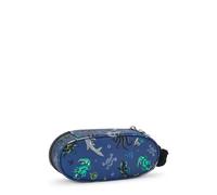 Kipling Bedrucktes, mittelgroßes Federmäppchen mit Reißverschluss Blau 100% Recycled Polyester
