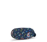 Kipling Bedrucktes, mittelgroßes Federmäppchen mit Reißverschluss Schwarz/Blau 100% Recycled Polyester