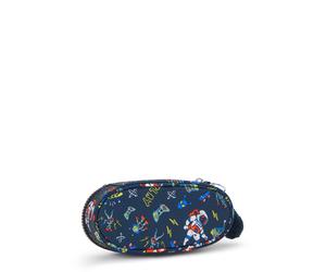 Kipling Bedrucktes, mittelgroßes Federmäppchen mit Reißverschluss Schwarz/Blau 100% Recycled Polyester