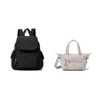 Kipling Damen City Mini BACKPACKS, Black Noir, 27x29x14 Centimeters (B x H T) EU Damen Art Mini Taschen mit Tragegriff, Grey Gris, Einheitsgröße EU