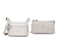 Kipling Damen Gabbie Crossbody, Grey Grau, 35.5x30x18.5 cm (B x H x T) Damen Creativity L Pouches/Cases, Grey Grau, 4x18.5x11 cm