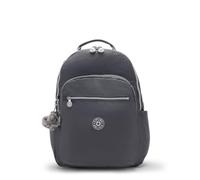 Kipling Seoul Laptop-Rucksack 27L, Passend für 15" Laptop, Wasserabweisendes Nylon, Leichter Reise-Schul-Tagesrucksack mit Organizer-Taschen, Bequeme Träger - Moonlit Grey