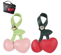 KIQAWEE Cherry Bag Charm, 2 Stück Schlüsselanhänger Leder Obst, Vielseitiger Kirsch-Schlüsselanhänger und Geldbörsenanhänger,Leder Obst Schlüsselanhänger,modische Tasche Anhänger