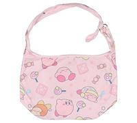 Kirby Pink Puffball Charakter und Snack Schulter Crossbody Hobo Bag Verstellbarer Riemen, Pink, Einheitsgröße