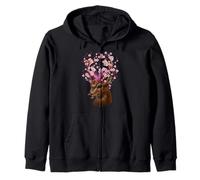 Kirschblüte Hirsch - Sakura Geweih Fantasy Art Kapuzenjacke