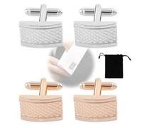 KIRZAX 2 Paar Herren Manschettenknöpfe Cufflinks, Manschettenknöpfe aus Edelstahl,Manchettenknoepfe Personalisiert Klassische,Cufflinks For Men Hochzeit Business Klassische Tanzparty