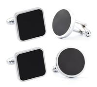 KIRZAX 2 Paar Herren Manschettenknöpfe, Herren Hemd Manschettenknöpfe, Edelstahl Manschettenknöpfe, Business Hochzeit Manschettenknöpfe für Business Hochzeit Party