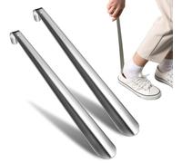 KIRZAX 2-pack 30cm Schuhanzieher Edelstahl Shoe Horn,stabiler Schuhlöffel,Ergonomisch & Rückenschonend, Lang und stabil Schuhanziehhilfe,für Männer, Frauen,Kinder und Senioren