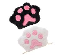 Kisangel 2 Stück Plüsch Umhängetaschen mit Katzenpfoten Motiv Süße Polyester Schultertaschen mit Kettenriemen Dekorativ und Praktisch für Party und Alltag