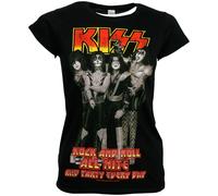 Kiss - Damen T-Shirt Rock N Roll All Nite - schwarz XL