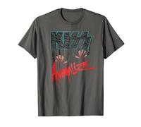 KISS - Graues Tier-T-Shirt mit Crew-Ausschnitt, Kurzarm, Klassische Passform, Unisex, S