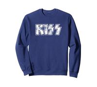 Kiss Hard Rock Music Band Vintage Logo by Rock Off Sweatshirt, Unisex für Erwachsene, Marineblau, XL