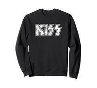 Kiss Hard Rock Music Band Vintage Logo by Rock Off Sweatshirt, Unisex für Erwachsene, Schwarz, M