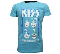 KISS I Was Made For Lovin' You T-Shirt Blau L Blau