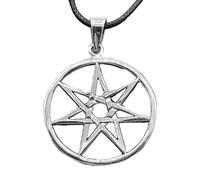 Kiss of Leather Anhänger Heptagramm aus 925 Sterling Silber mit Baumwollband Si. 465