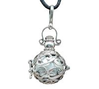 Kiss of Leather Engelsrufer Anhänger aus 925 Sterling Silber, 18mm Durchmesser, mit Klangkugel