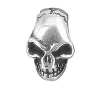 Kiss of Leather Kleiner Totenkopf Anhänger aus 925 Sterling Silber mit Baumwollband SI.33