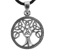 Kiss of Leather Lebensbaum Anhänger aus 925 Sterling Silber mit Kette 45-65 cm SI.167