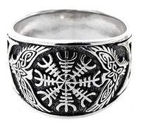 Kiss of Leather Ring Helm der Ehrfurcht aus 925 Sterling Silber, Gr. 52-74 (72 (22.9))