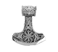 Kiss of Leather Thorshammer Anhänger aus 925 Sterling Silber mit Baumwollband SI. 379