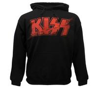 KISS Slashed Logo Hoodie Pullover Pullover Schwarz - Offizielles Merchandise XL Schwarz