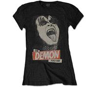 Kiss - T-Shirt # M Black Femmina # the Demon Rock