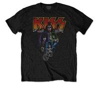 Kiss T-Shirt Neon Band Grafik-Schwarz M