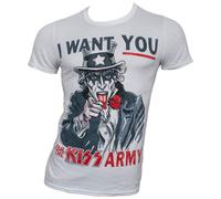Kiss - T-Shirt Uncle Sam - weiß S