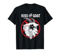 Kiss The Goat Satanic Baphomet Pentagram Occult Gift T-Shirt