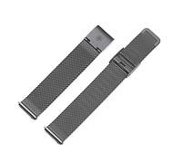 Kistanio 20 mm Milanaiseband aus Edelstahl Druckverschluss Meshband Gunmetal - ME-20-GM
