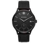 Kistanio Stratolis Herrenuhr mit Lederband Analog Saphirglas Black Schwarz STR-40-001