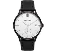 Kistanio Stratolis Herrenuhr mit Lederband Analog Saphirglas Black Silberfarben STR-40-007