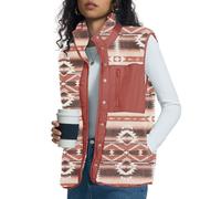 Kistore Damen-Westen Teddy-Fleece Damen Herbstjacken Weste Einfarbig Reiverschluss Lose Kunstpelz Mantel(Nationalität，L