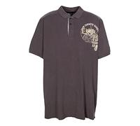 Kitaro Poloshirt Polo Shirt Herren Kurzarm Piqué Baumwolle Extra Lang Tall, Farbe:dunkelgrau, Herrengrößen:XLT