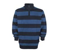 Kitaro Pullover Troyer Strick Pulli Herren Feinstrick Baumwolle, Farbe:dunkelblau, Herrengrößen:4XL