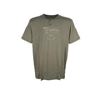 Kitaro T Shirt Henley Longsleeve Herren Langarm Rundhals Extra Lang Tall, Farbe:oliv, Herrengrößen:4XT