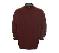 Kitaro Troyer Pullover Wolle Pulli Strick Knit Zip Herren Langarm Plusgröße, Herrengrößen:4XL, Farbe:rotbraun