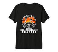 Kite Surfing Onkel Coastal Wind Chaser Retro Beach Badge Premium T-Shirt