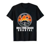 Kite Surfing Onkel Coastal Wind Chaser Retro Beach Badge T-Shirt