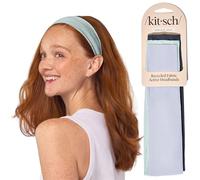 Kitsch Breite Stirnbänder für Frauen - modisches Sport-Stirnband für Workout, Yoga, Fitnessstudio, Laufen | Dehnbare Haar-Accessoires, 3 Stück - Garden Bouquet