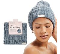 Kitsch Extra breites Spa-Stirnband für Make-up und Schönheitspflege, Kopfwickelband zum Waschen von Gesicht und Gesicht, extra weiches Haarband für Damen und Mädchen, (Misty Blue)